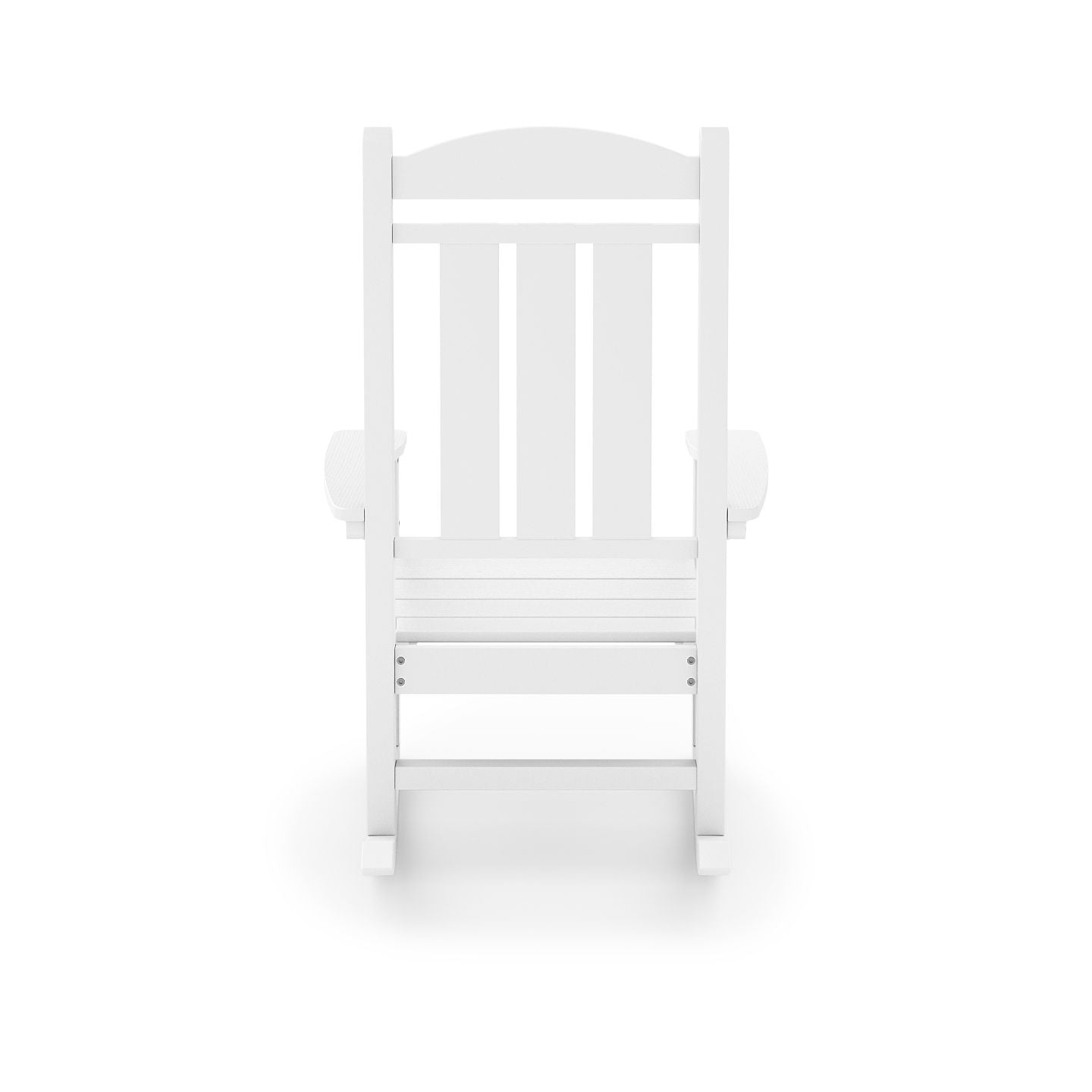 Traditional Porch Rocker Classic HDPE Poly Lumber For Porch, Patio, And Garden Comfort - White