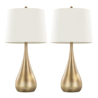 Pebble - Contemporary Table Lamp (Set of 2) - Gold / White