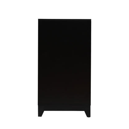 TV Stand For TVs Up To 65", Modern Entertainment Center Media Console Cabinet With 2 Spacious Storage Space, Solid Wood Legs For Living Room - Black