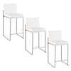 Fuji - Contemporary High Back Counter Stool (Set of 3) - White