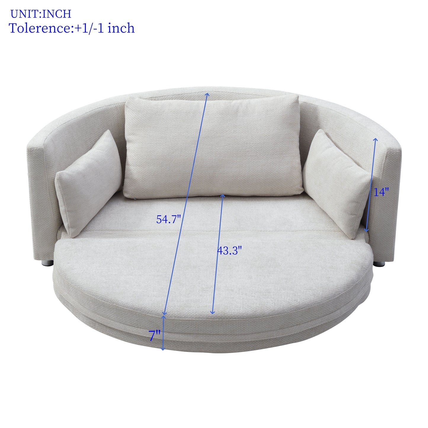Multi-Functional Foldable Sleeper Sofa Bed, Floor Sofa Chair Bed, Circular Adjustable Futon Sitting And Sleeping Sofa - White