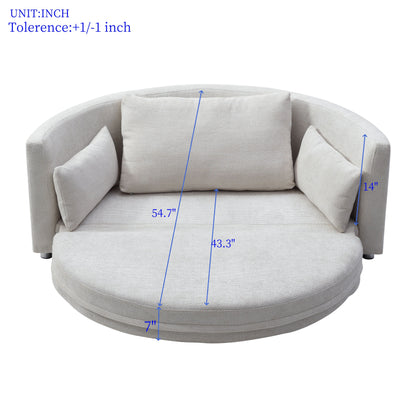 Multi-Functional Foldable Sleeper Sofa Bed, Floor Sofa Chair Bed, Circular Adjustable Futon Sitting And Sleeping Sofa - White