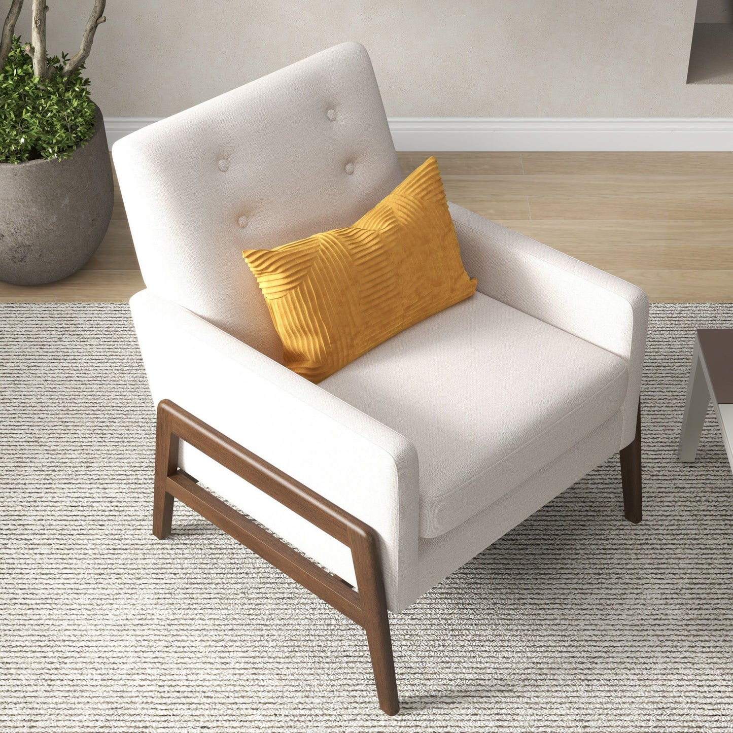 Cole - Comfortable Lounge Chair - Beige