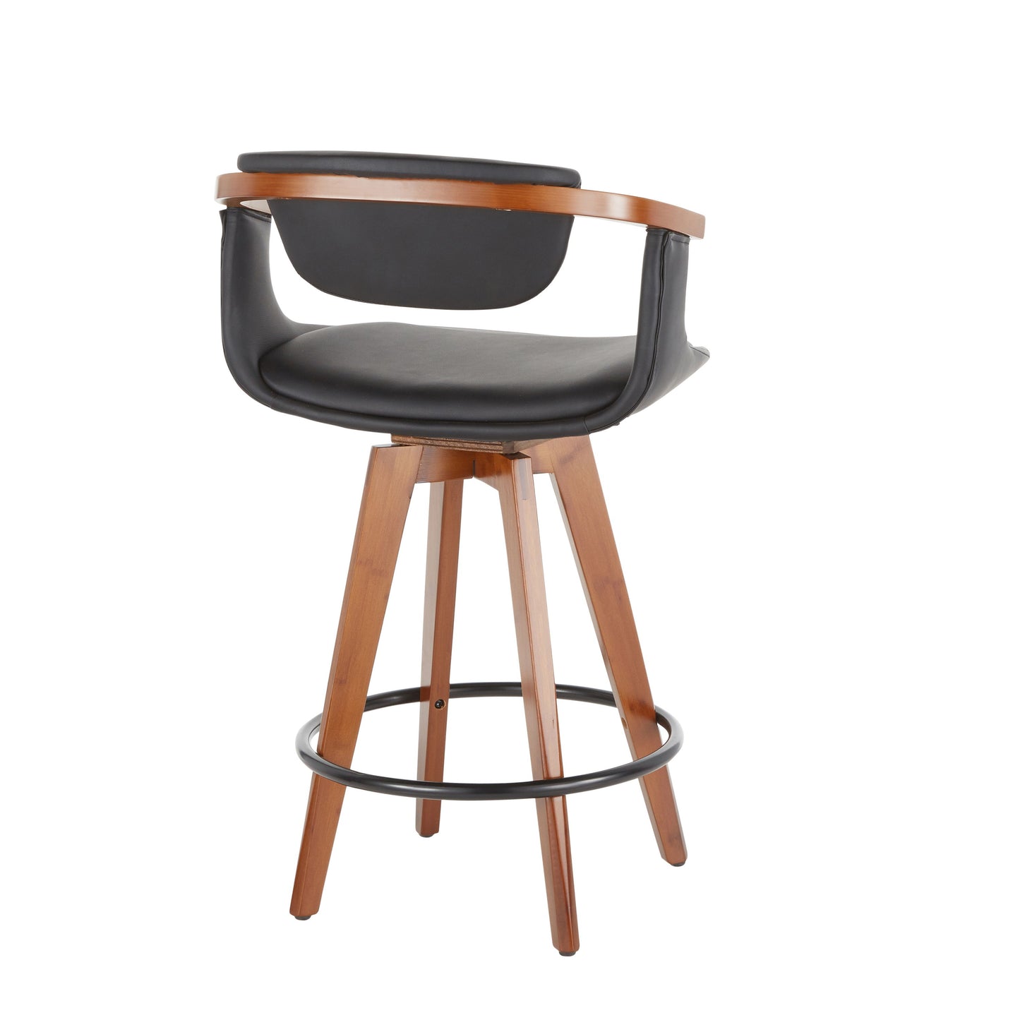 Oracle - Mid-Century Modern Counter Stool - Walnut / Black