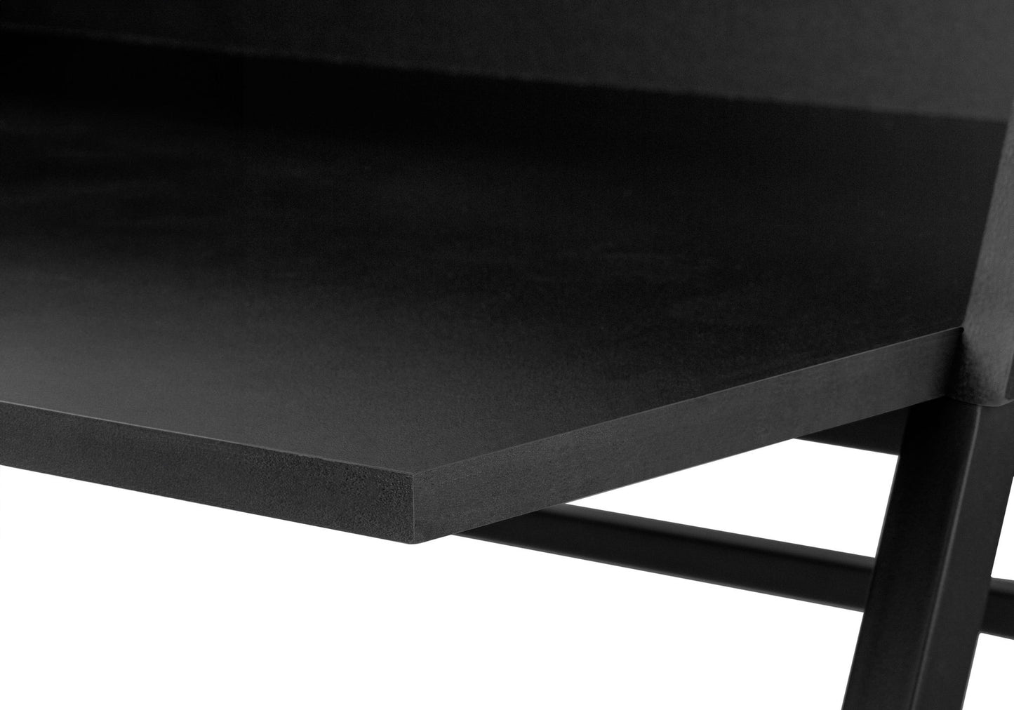Computer Desk For Home Office, Laptop, Storage Shelves, Modern - Black