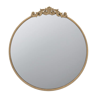 Round Wall Mounted Mirror With Metal Frame For Bathroom Living Room - Gold