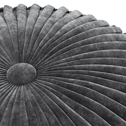 Renee - Round Pouf - Slate Gray