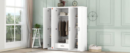 4 Door Wardrobe With 1 Drawer - White