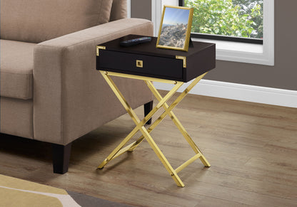 Accent Side Table, Storage Drawer, Contemporary - Espresso