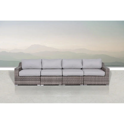 4 Piece Sectional Seating Set With Cushions - Gray Mix