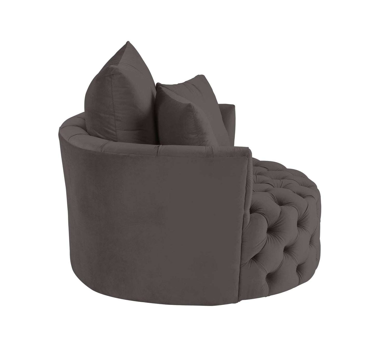 Zunyas - Velvet Accent Chair With Swivel - Gray