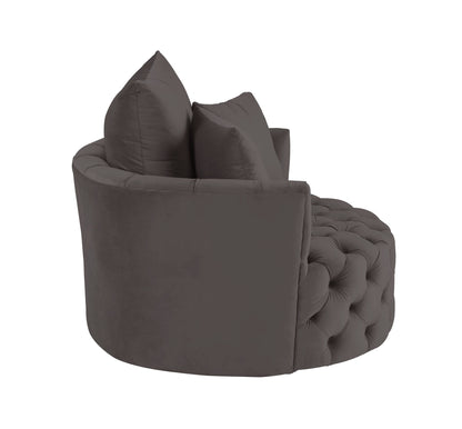 Zunyas - Velvet Accent Chair With Swivel - Gray