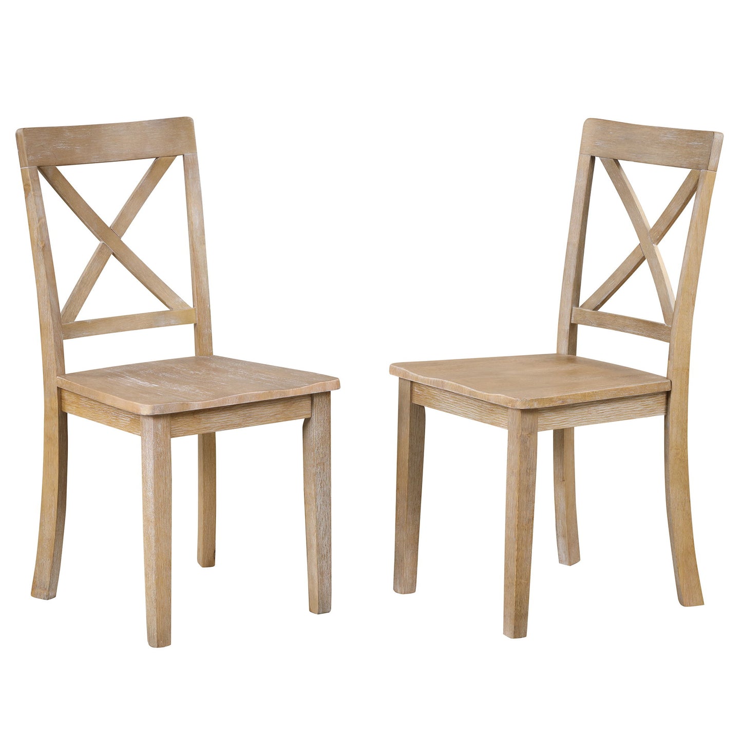 Modern Dining Table Set For 4, Round Table And 4 Kitchen Room Chairs, 5 Piece Kitchen Table Set For Dining Room, Dinette, Breakfast Nook - Natural Wood Wash