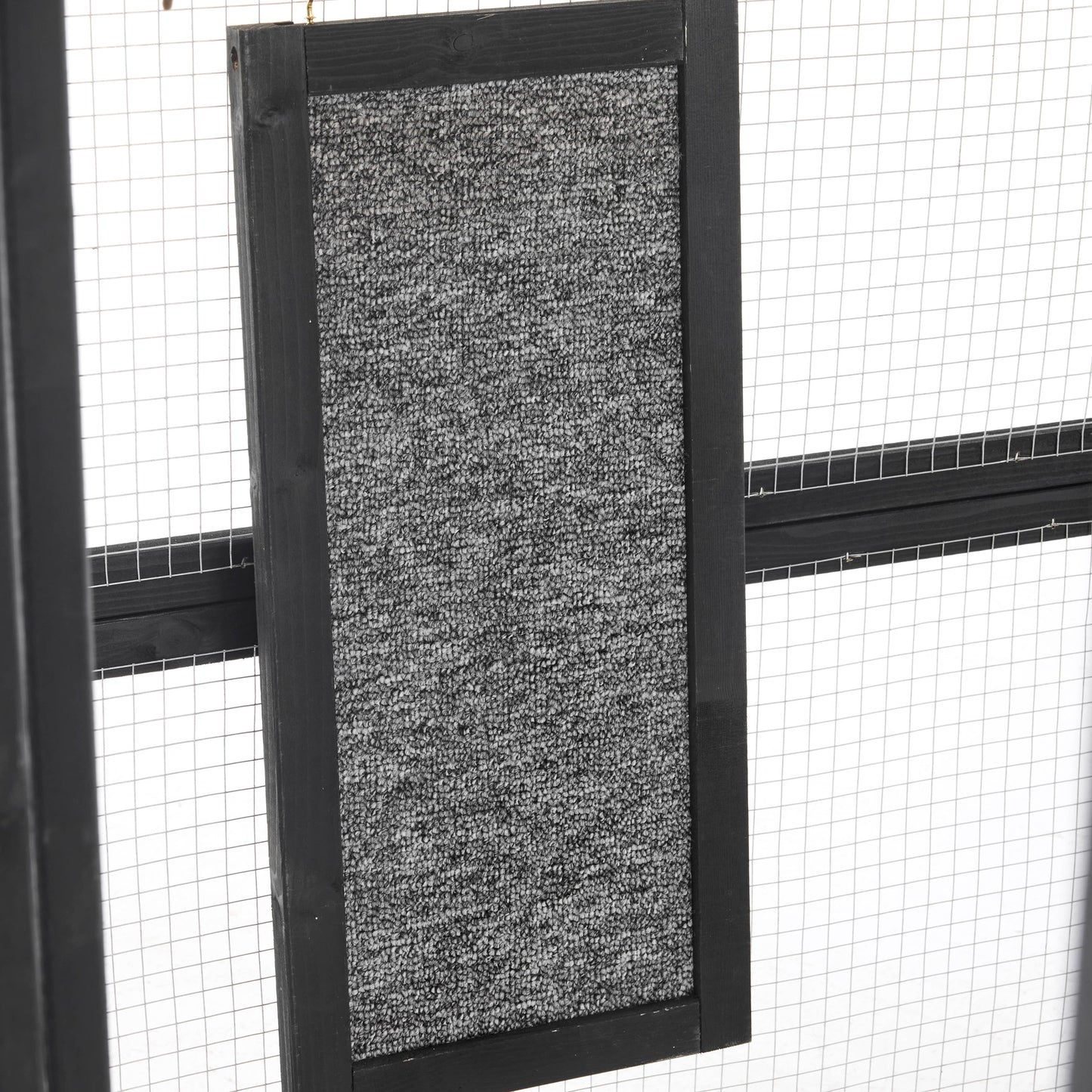 Outdoor Cat House, Diy Cat Enclosure With Double Enter Doors - Black Brown