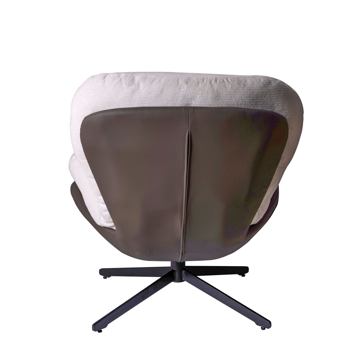 360ÔøΩÔøΩ Swivel Office Chair, Modern Chenille Chair With And Metal Base Frame, No Wheels, Accent Chair - White