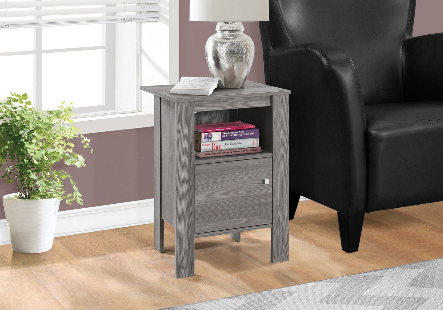 Accent Nightstands, Storage, Transitional - Gray