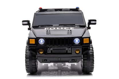 12V7A 30W*2 Four-Wheel Drive Leather Seat One Button Start, Forward And Backward, High And Low Speed, Music, Front Light, Power Display, Two Doors Can Open, 2.4G R / C, Seat Belt Four Wheel Absorber - Black
