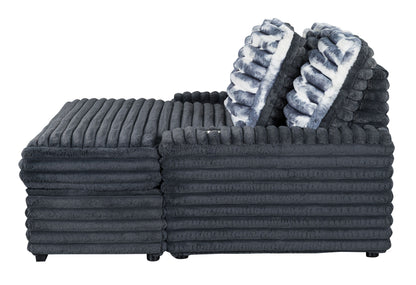 Shine - Lounger Sofa With USB - Gray