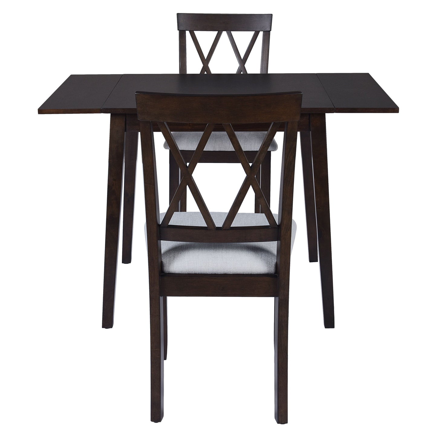 3 Piece Kitchen Dining Set With Drop Leaf Dining Table And 2 Dining Upholstered Chairs, Dining Room Set For Small Places - Espresso