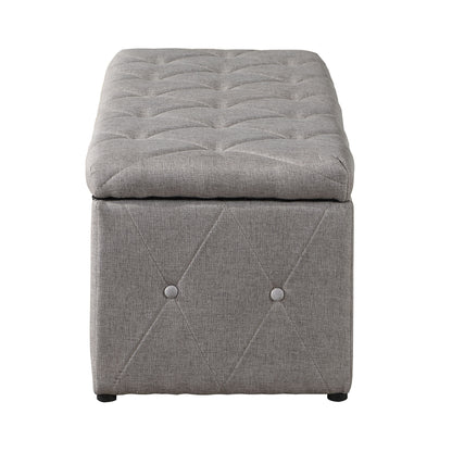 Rectangular Storage Ottoman Linen With 2 Set Ottomans - Beige