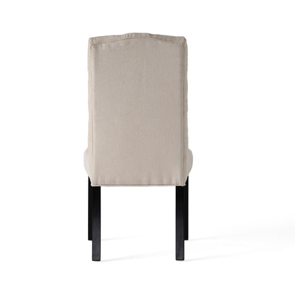 Harriet - Tufted Dining Chairs Upholstered With Solid Wood Frame (Set of 2) - Ivory