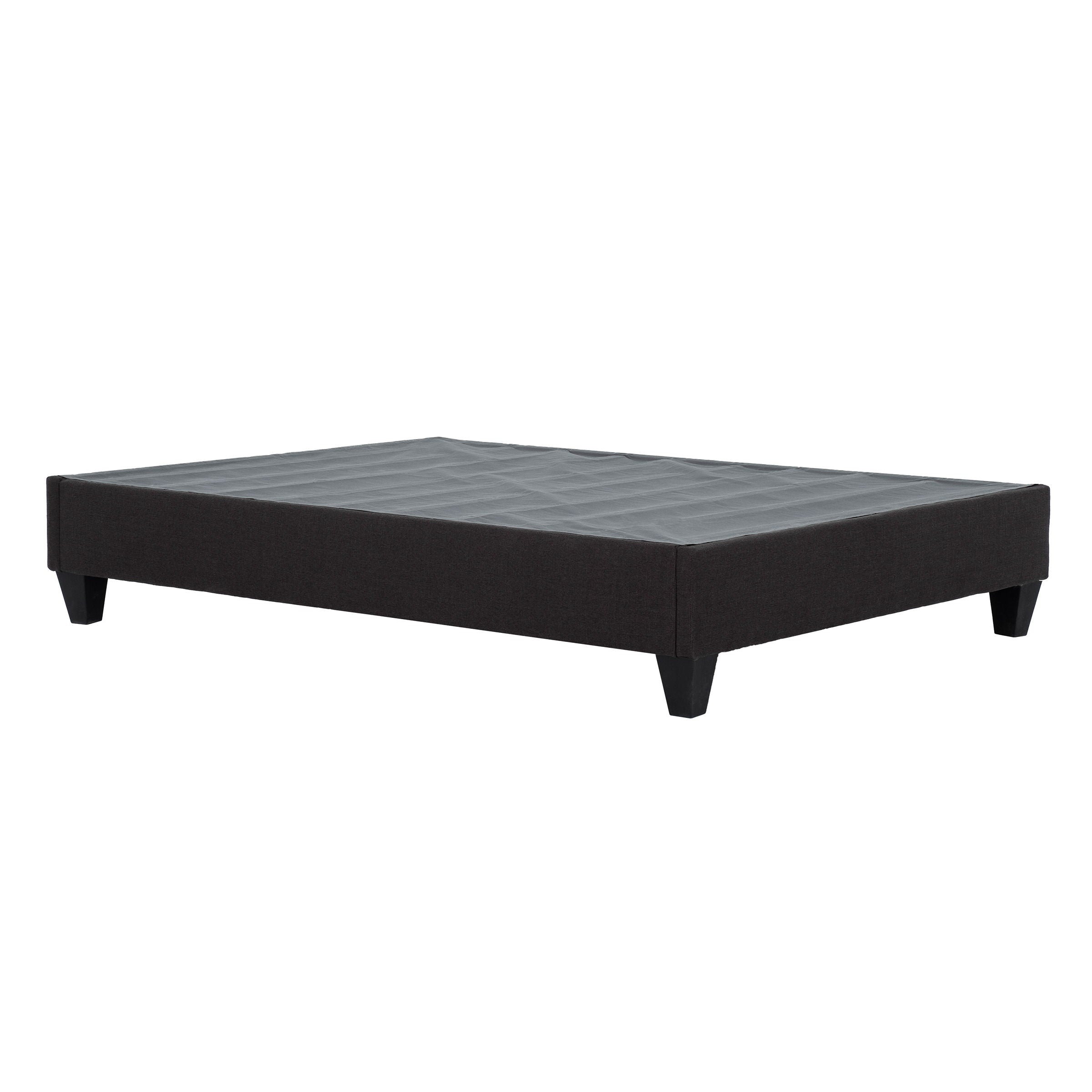 Full Size, Modern Upholstered Platform Bed Frame, Solid Wood & Plywood Construction - Dark Gray