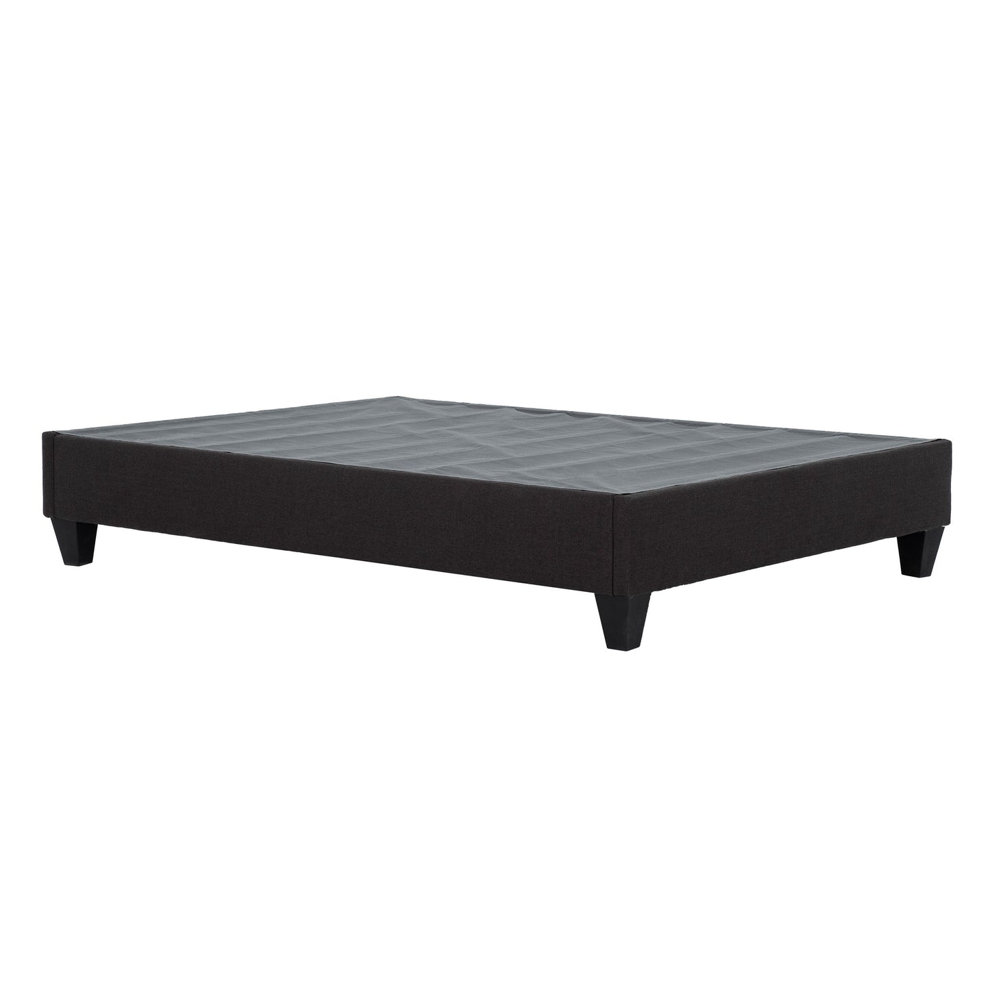 Twin Size, Modern Upholstered Platform Bed Frame, Solid Wood & Plywood Construction - Dark Gray