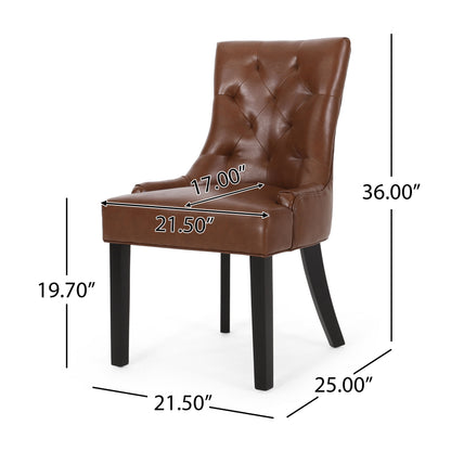 Cheney - Contemporary Dining Chair (Set of 2) With Tufted Design - Light Brown