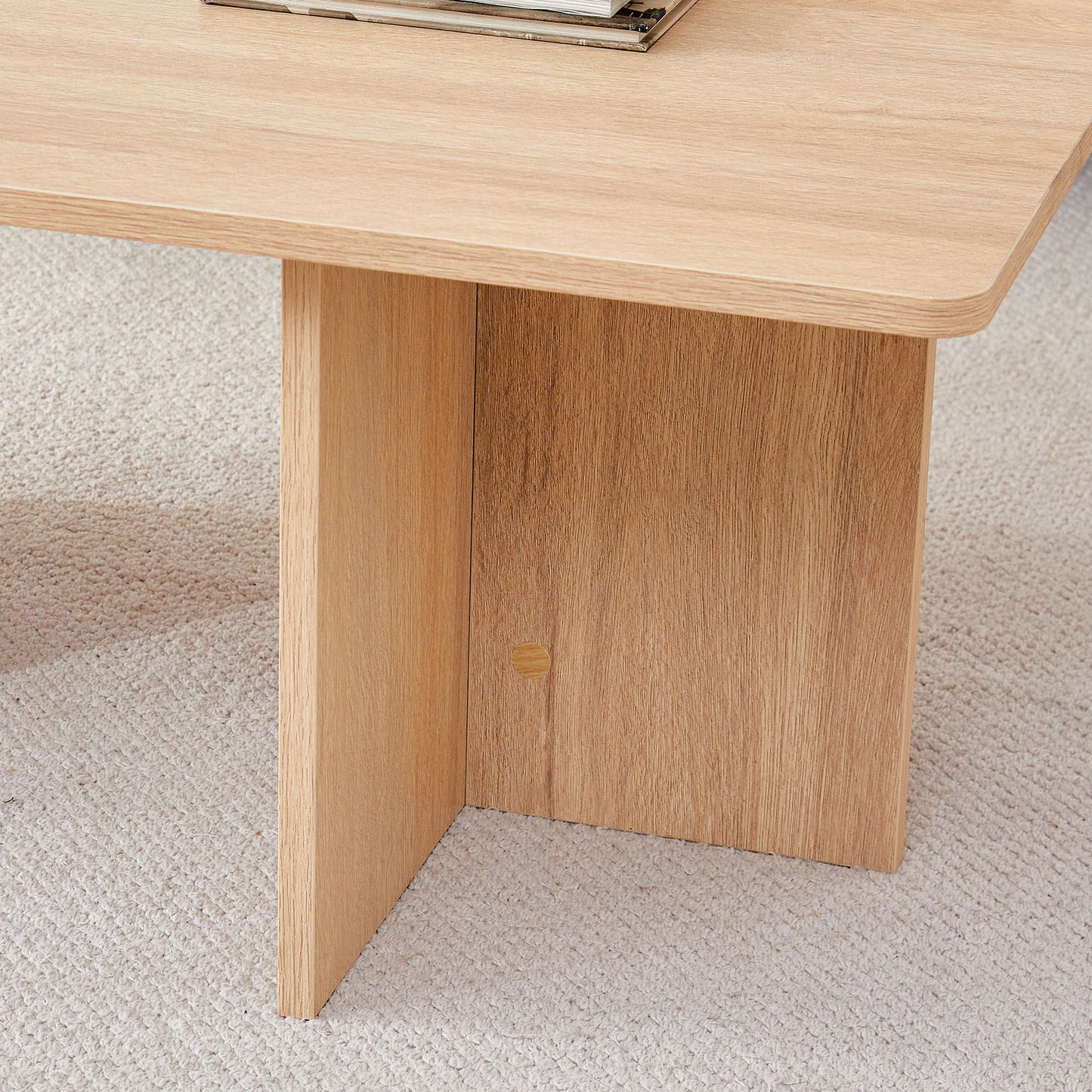Modern Triangular Support Coffee Table, Lightweight And Stable, Perfectly Integrating Nature And Industry - Light Wood