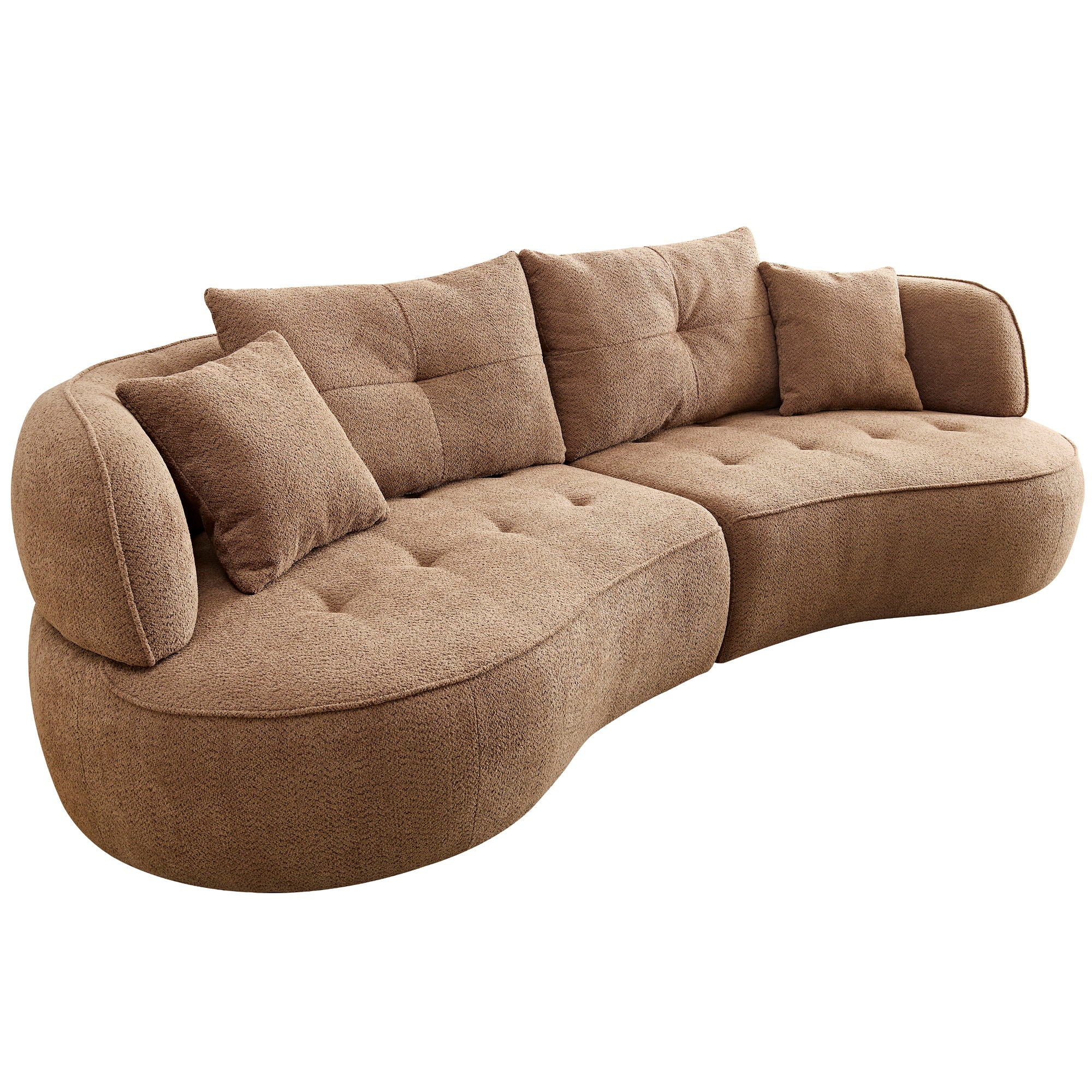 Modular Sofa, Durable Fabric, Solid Wood Frame, High Density Sponge Padding, Seating For 4 - Camel