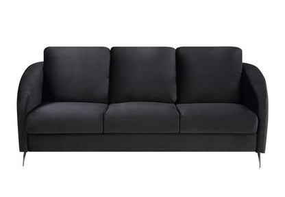 Sofia - Velvet Fabric Sofa, Loveseat Living Room (Set of 2) - Black