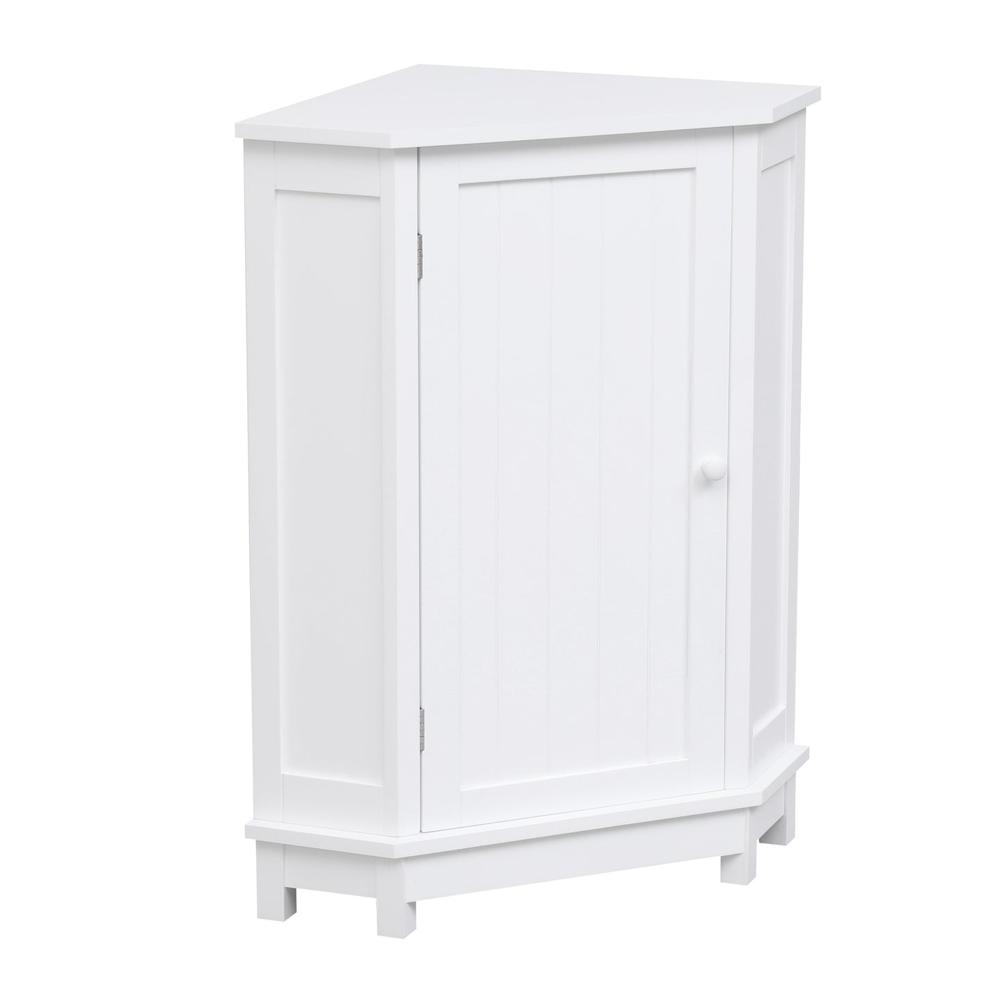 Bathroom Cabinet Triangle Corner Storage Cabinet With Adjustable Shelf Modern Style - White
