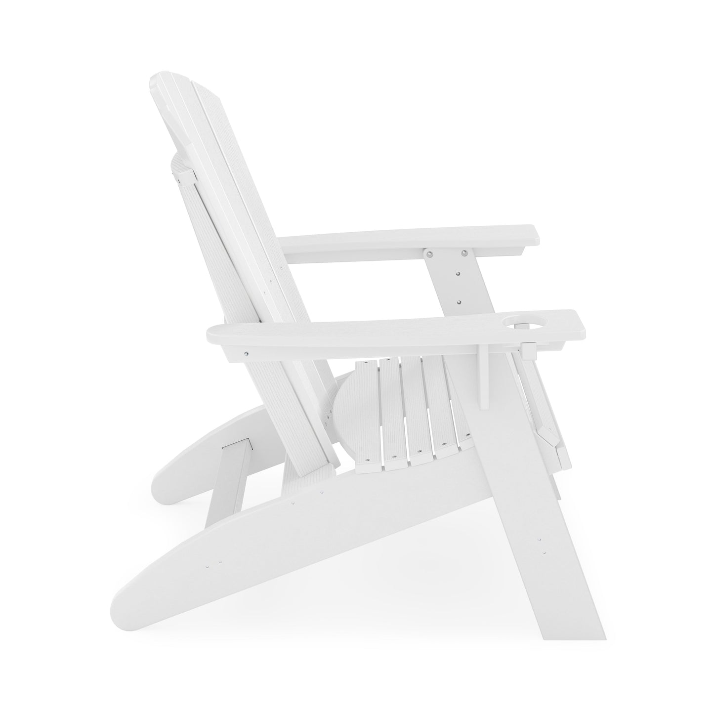 Adirondack Chair Sturdy HDPE Poly Lumber For Poolside, Patio, And Garden Relaxation - White