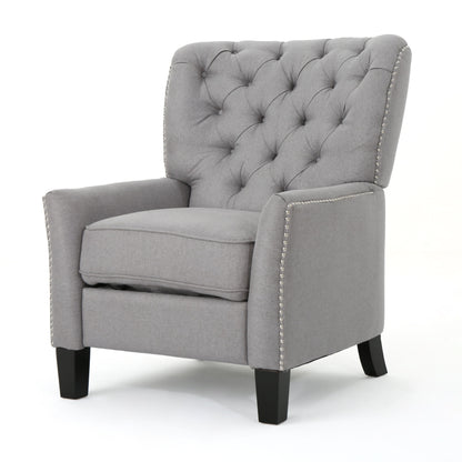 Modern Push Back Recliner - Light Gray