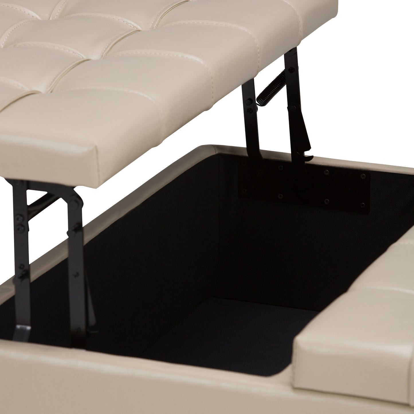 Harrison - Coffee Table Storage Ottoman - Satin Cream