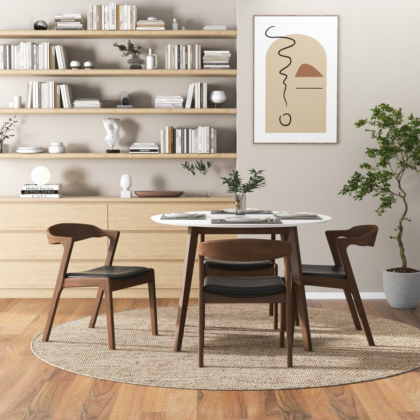 Alina - Dining Table - Brown / White