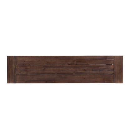 Tranquilizer - Outdoor Bench With Slat Panel Design (Set of 2) - Dark Brown / White