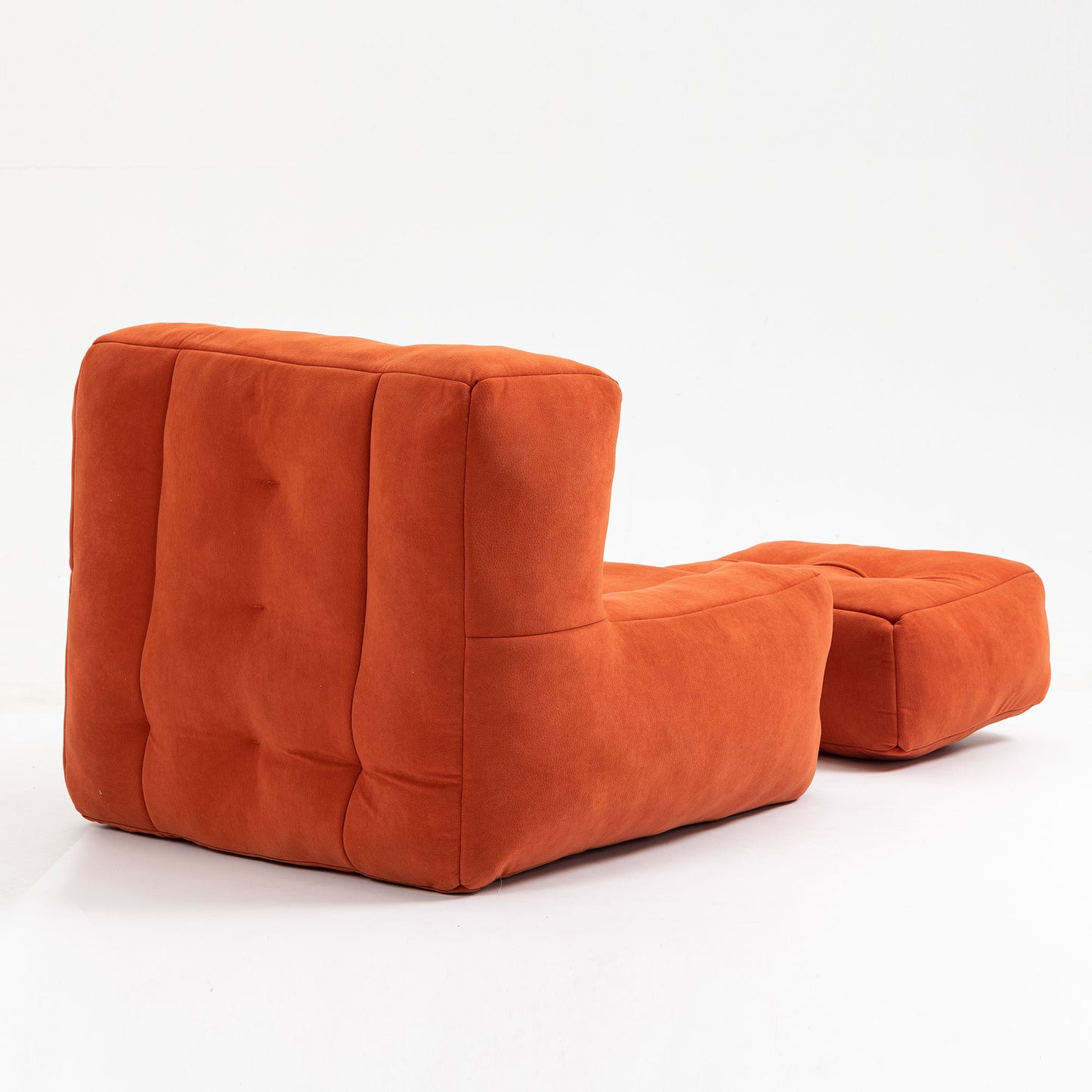 Fluffy Bean Bag Chair, Comfortable Bean Bag For Adults And Children, Super Soft Lazy Sofa Chair With Memory Foam And Ottoman, Indoor Modern Focus Bean Bag Chair For Living Room, Bedroom, Apartment - Red