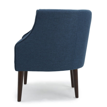 Contemporary Upholstered Club Chair With Button Tufting - Navy Blue