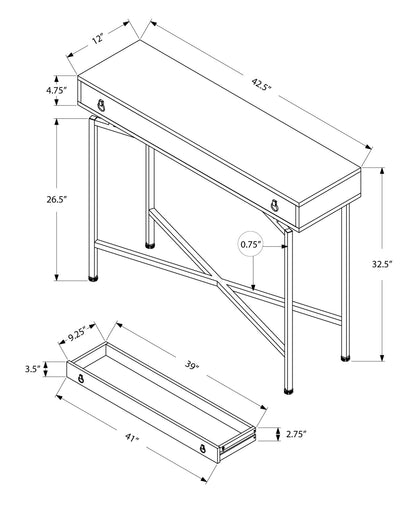 Accent Console Table For Entryway, Storage Drawer, Modern - Taupe