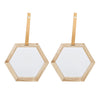 Harlan - Hexagon Mirror, 2 Pieces Wall Accent - Beige Brown