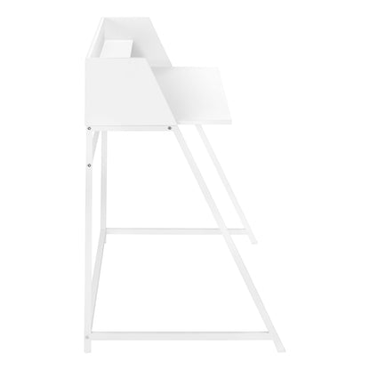 Computer Desk For Home Office, Laptop, Storage Shelves, Contemporary Convenient Design - White
