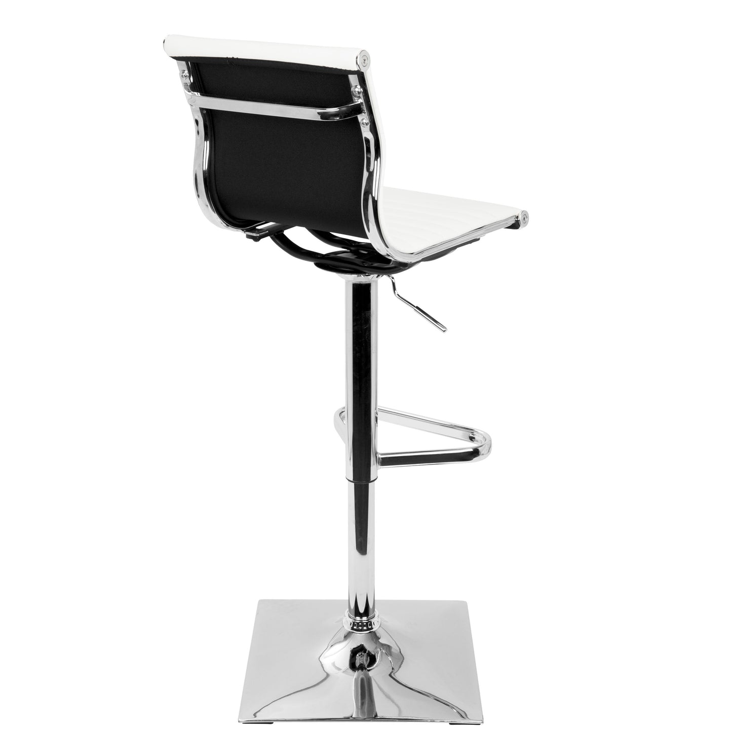 Masters - Contemporary Adjustable Barstool With Swivel - White
