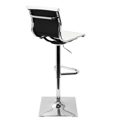 Masters - Contemporary Adjustable Barstool With Swivel - White