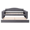 Twin Size Upholstered Daybed With Storage Armrests, Trundle And Latest Integrated Bluetooth Audio System - Gray
