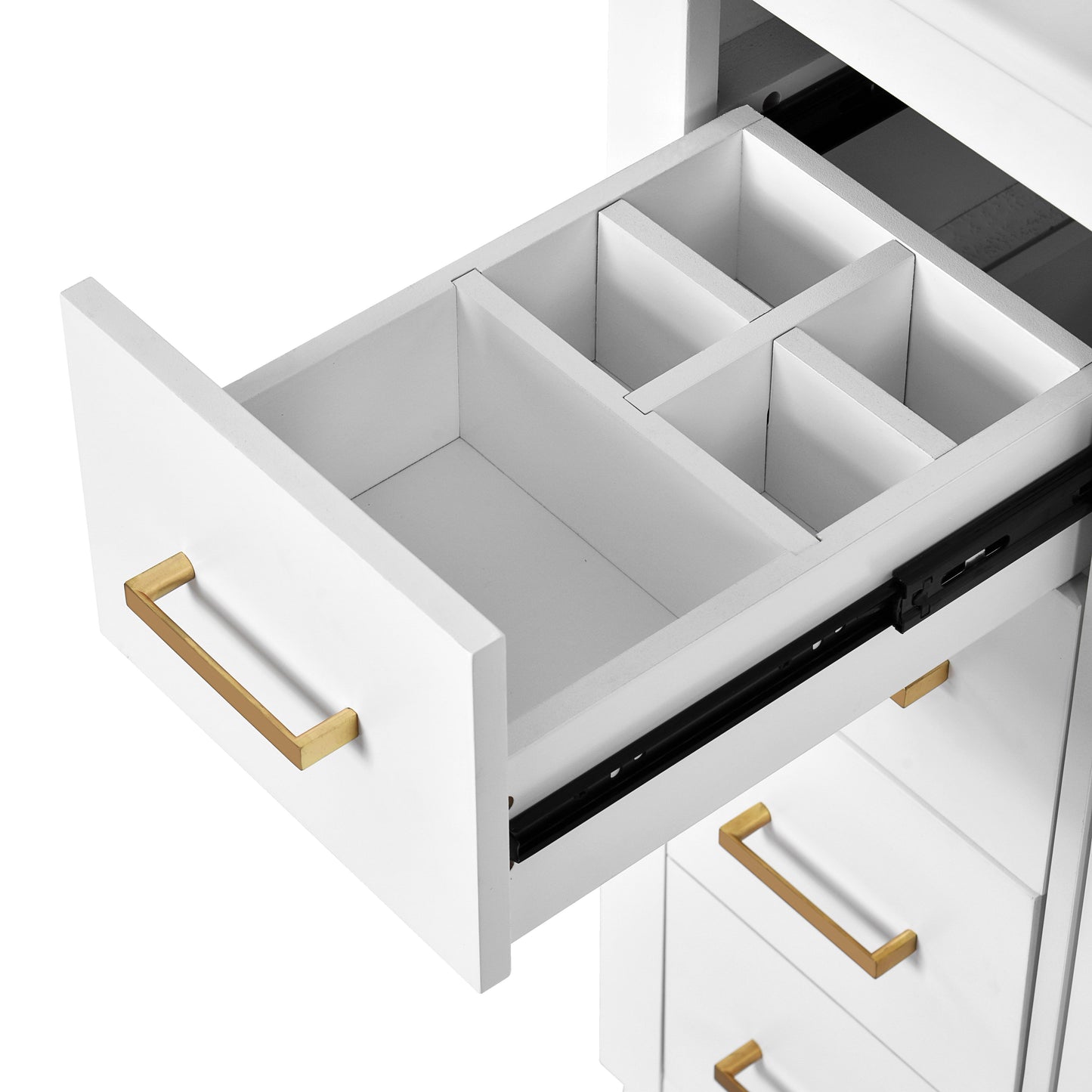 Bathroom Vanity With Ceramic Sink Combo, Frame Bathroom Storage Cabinet, Freestanding Vanity Set With 3 Drawers & Soft Closing Doors - White