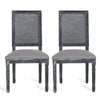 French Country Dining Chair Set With Upholstered Seats And Weathered - Gray
