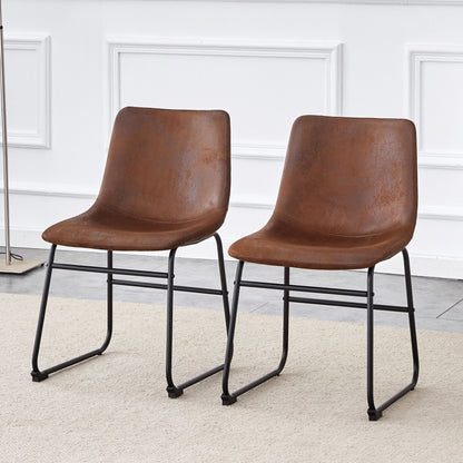 (Set of 4) Retro Chairs, Comfortable Bar Stools, Suitable For Industrial And Vintage Style Environments - Brown