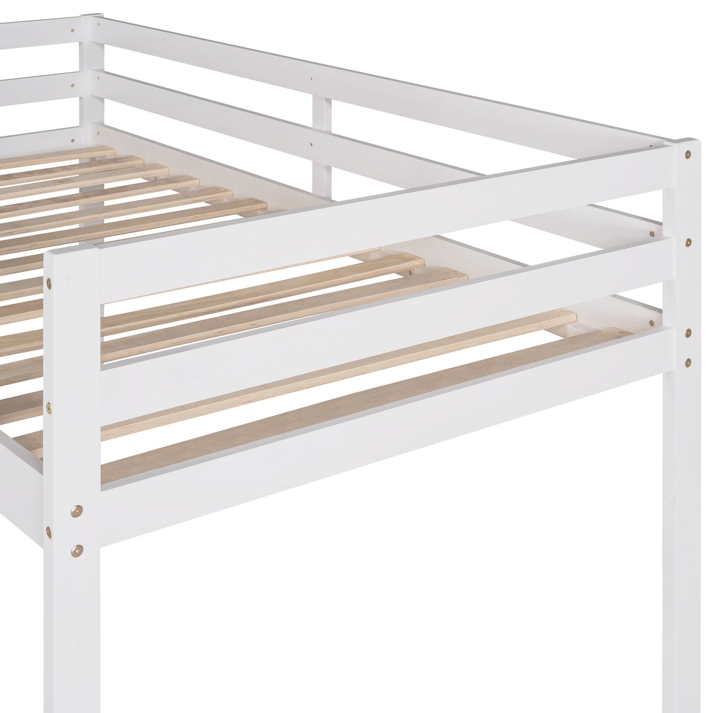 Twin Loft Bed With Slide, Multifunctional Design - White