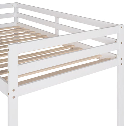 Twin Loft Bed With Slide, Multifunctional Design - White